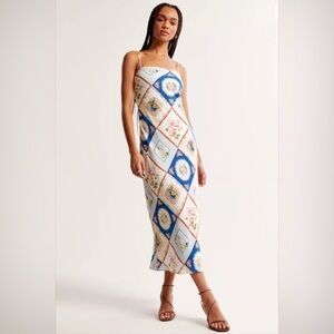 Abercrombie & Fitch Slip Maxi Dress Tile Capri Pattern